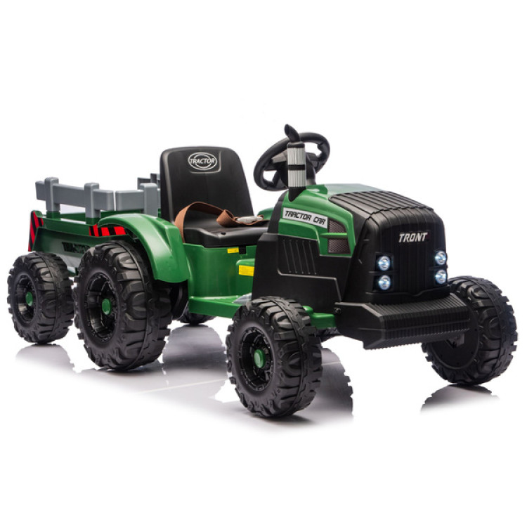 Elektrický Traktor s vlečkou CH9959B - 24V tmavozelený